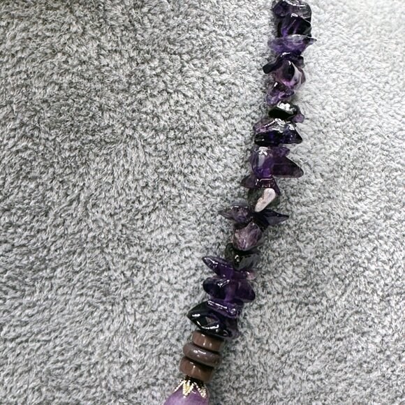 NEW - Handmade - Genuine Amethyst with Glass & Metal Accents - Picture 7 of 10